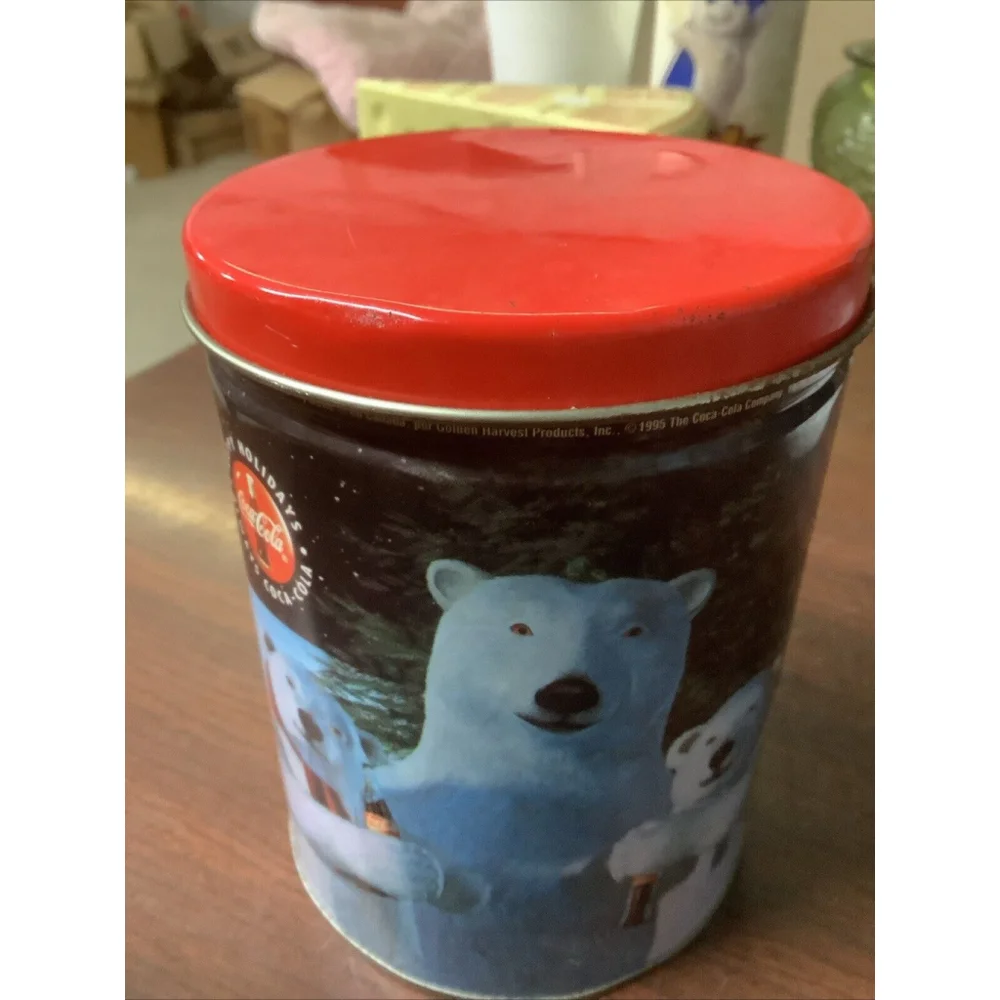 Collectible Coca-Cola Happy Holidays Polar Bear Family Tin 1995